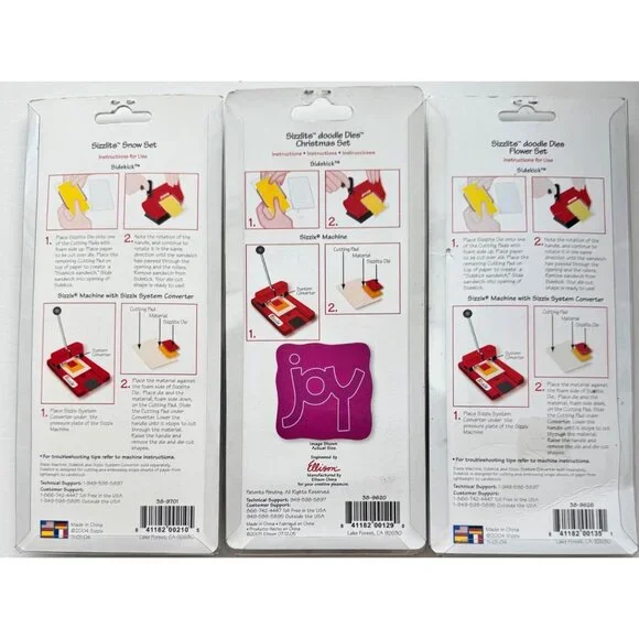 3 Sizzix Sizzlits Christmas Snow Flower 4 Pack Dies  9620 9701 9626 Scrapbooking - Picture 2 of 14